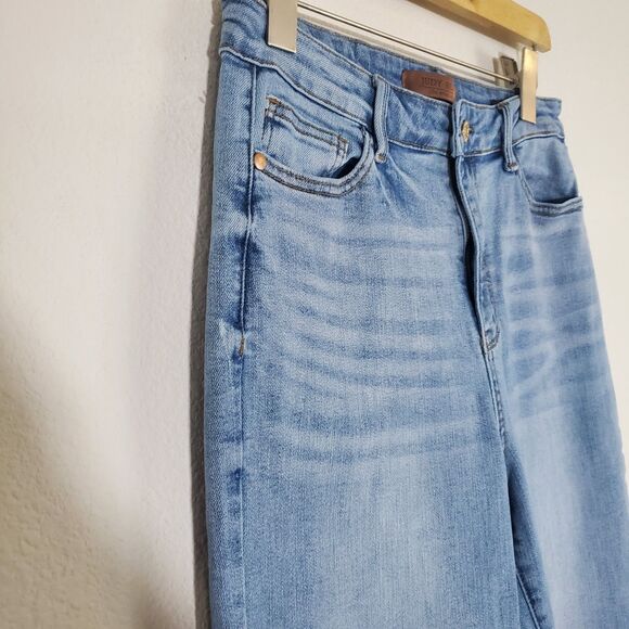 Judy Blue Jeans 29 Blue Olivia Wide Leg Cropped Casual Stretchy - Picture 4 of 11